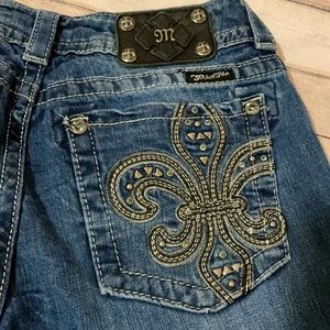 Medium wash straight leg jeans